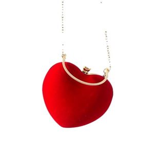 Heart Velvet Clutch Women’s Crossbody Bag